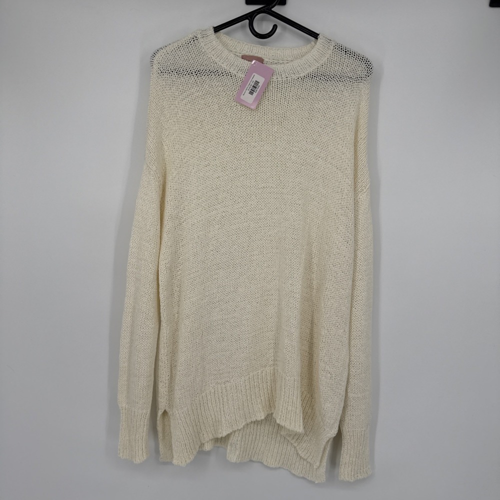 NEW Show Me Your Mumu Women's Fisherman Cream Knit Pullover‎ Sweater Stretch XS - Picture 1 of 6